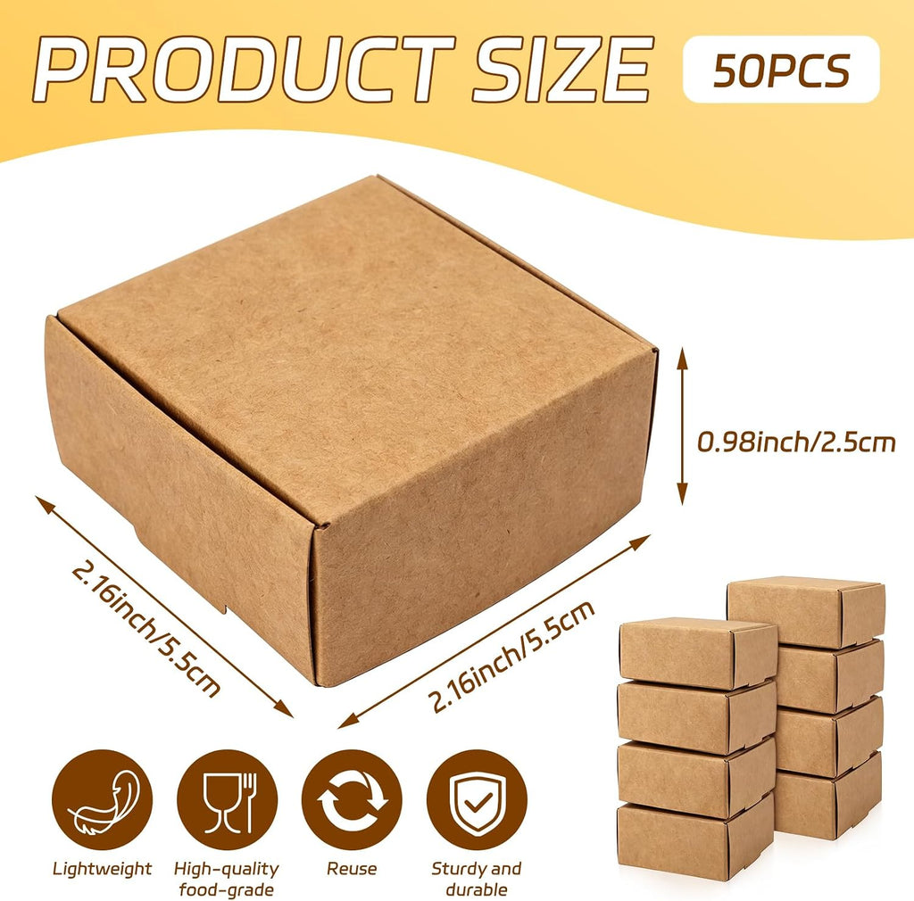 50 Pack Mini Gift Boxes, 2.16 x 2.16 x 0.98 Inches