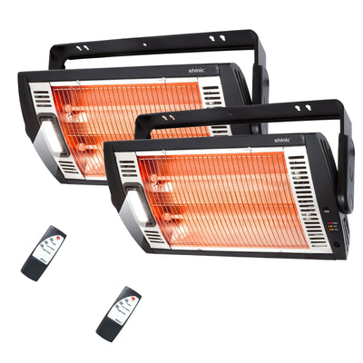 2-Pack 120V Electric Garage Heater, Remote Control, Ceiling Mounted