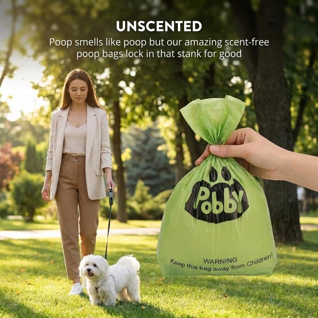 Dog Poop Bags Rolls 540 Count, Unscented Refill Rolls, 9" X 13" Doggie Poop Bags, Dog Waste Bags BY PobbY