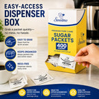 Sugar packets - 400 Count Dispenser Box, Pure Cane White Granulated Sugar Packets, Individual Wrapped, Bulk Packets