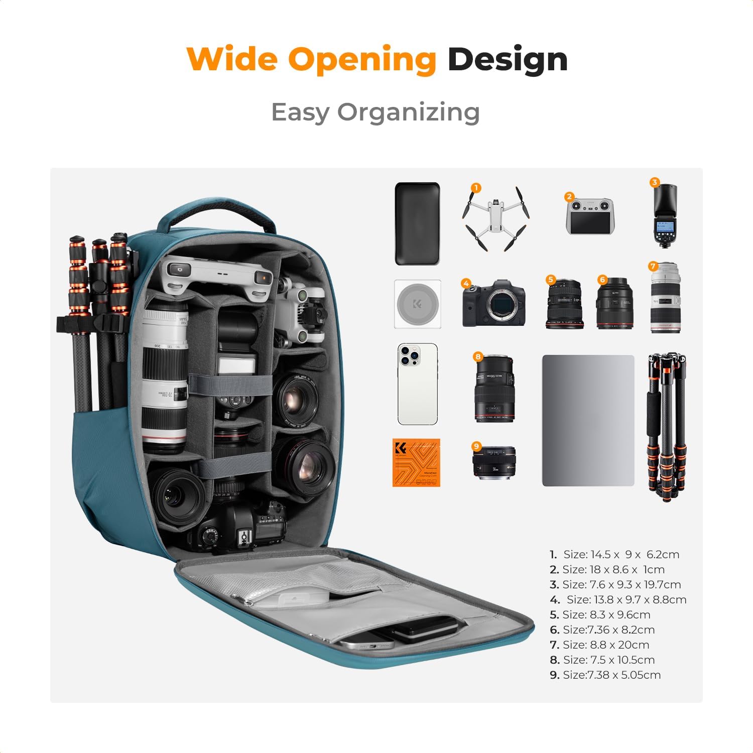 Camera Backpack,Hardshell Photography DSLR Camera Bag | 15-15.6 Inch Laptop Compartment, Waterproof, Hard Shell