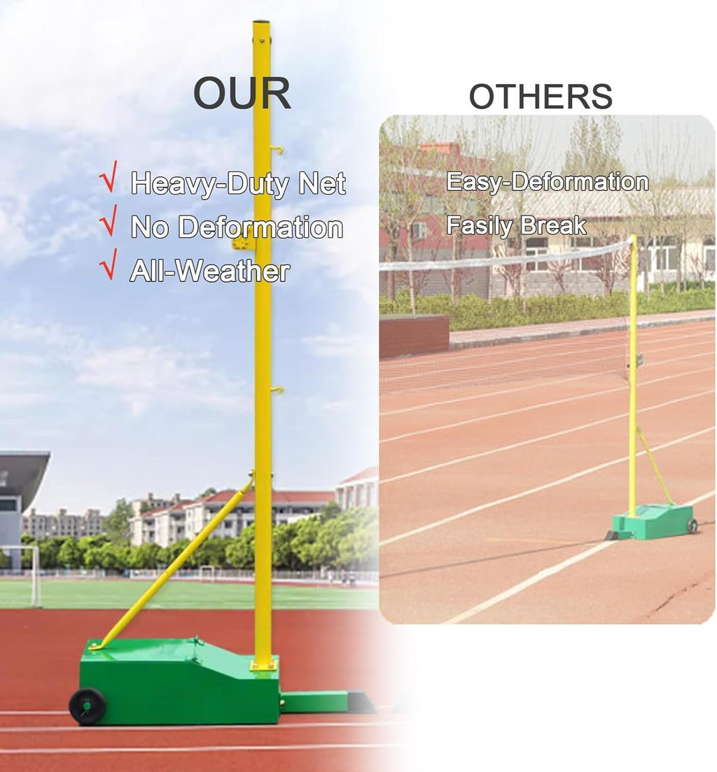 Volleyball/Badminton Poles with Net for Adult Youth,Badminton net Bracket Mobile net Badminton net Frame with Wheel