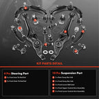 A-Premium 14Pcs Suspension Kit, Front Upper Lower Control Arm