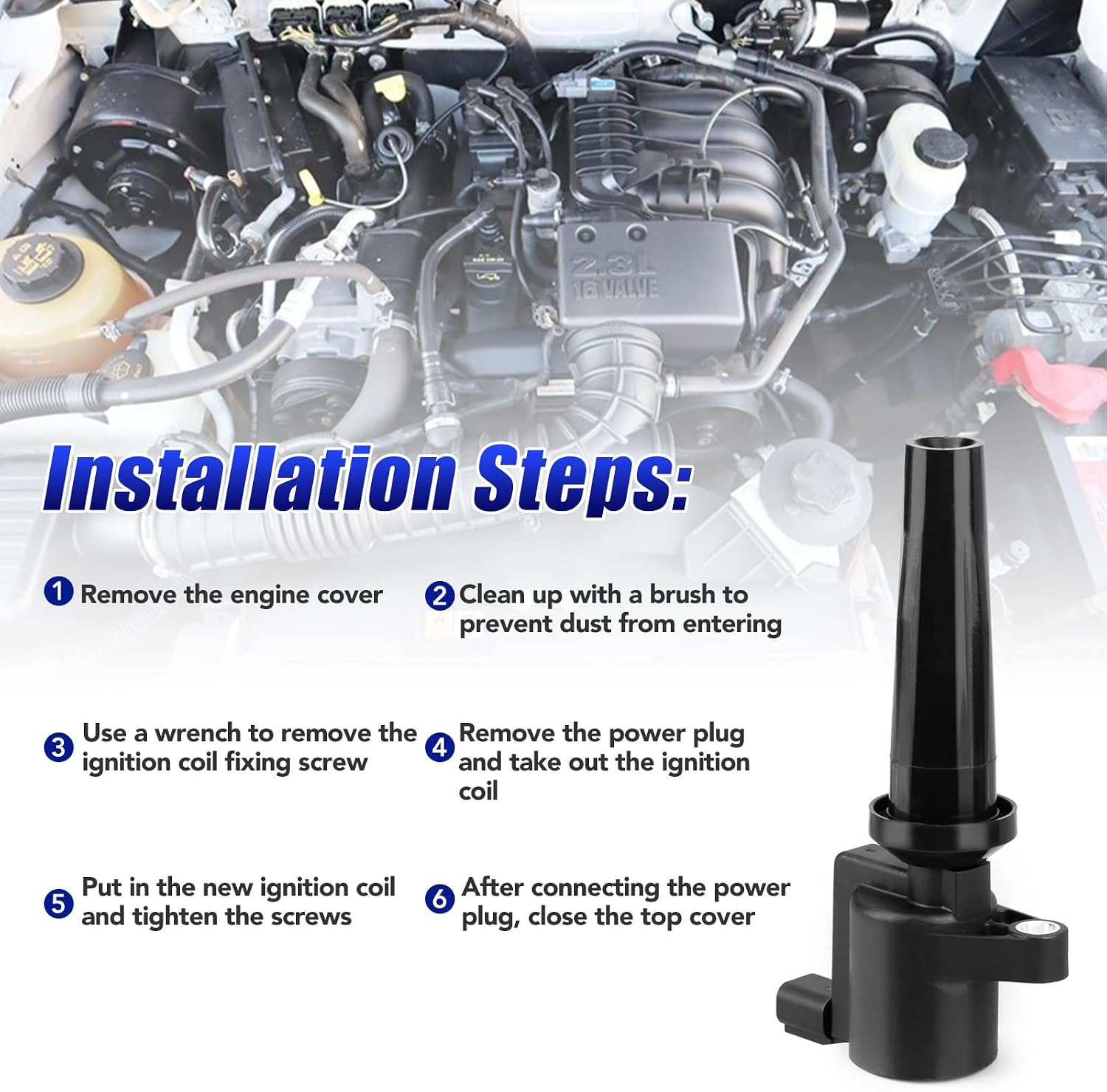 Set of 4 Ignition Coil Pack and Spark Plugs Fits for Ford Fusion Escape C-Max Transit Connect Lincoln MKZ Mercury