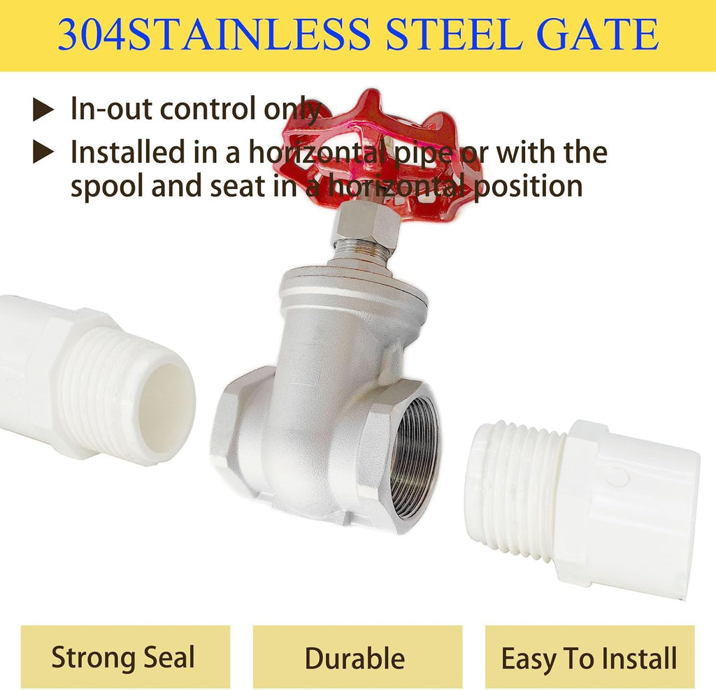 1-1/2" NPT 304 Stainless Steel Gate Valve DN40