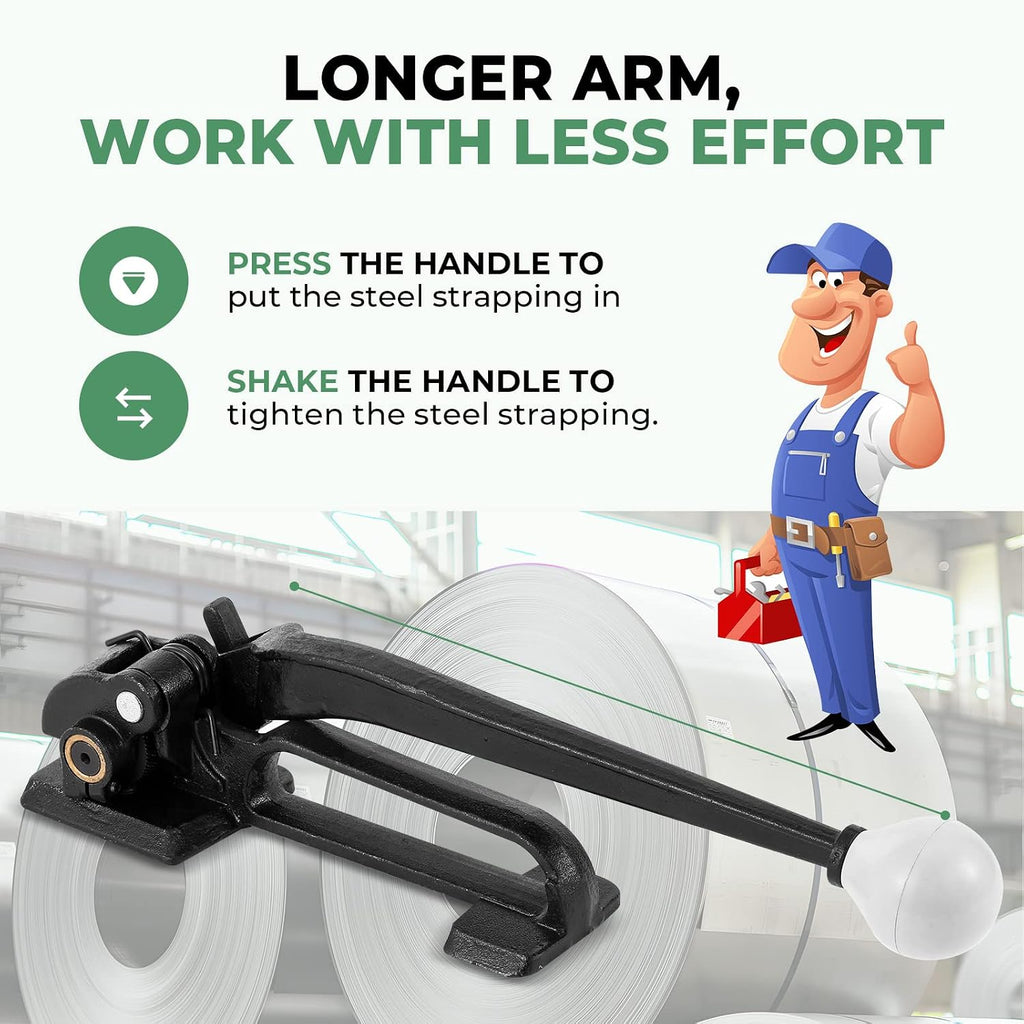 Steel Strapping Tensioner for 1/2" to 3/4" Width Strapping