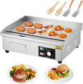 21 Inch Commercial Electric Griddle - 1600W Stainless Steel Flat Top Teppanyaki Grill - Non-Stick, Adjustable Temp