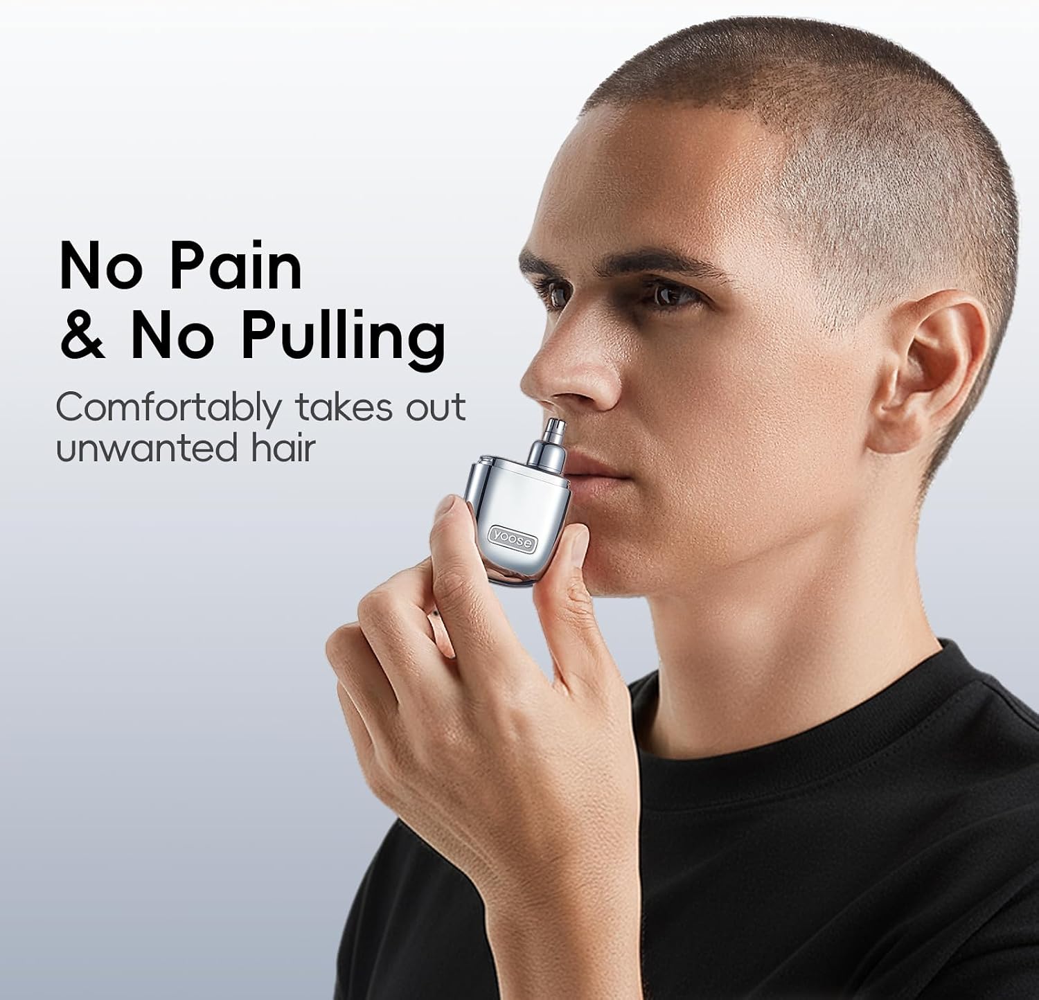 Nose Hair Trimmer, Alloy Nose Trimmer for Men and Women, Silver | IPX7 Waterproof, USB-C Rechargeable, Travle Size