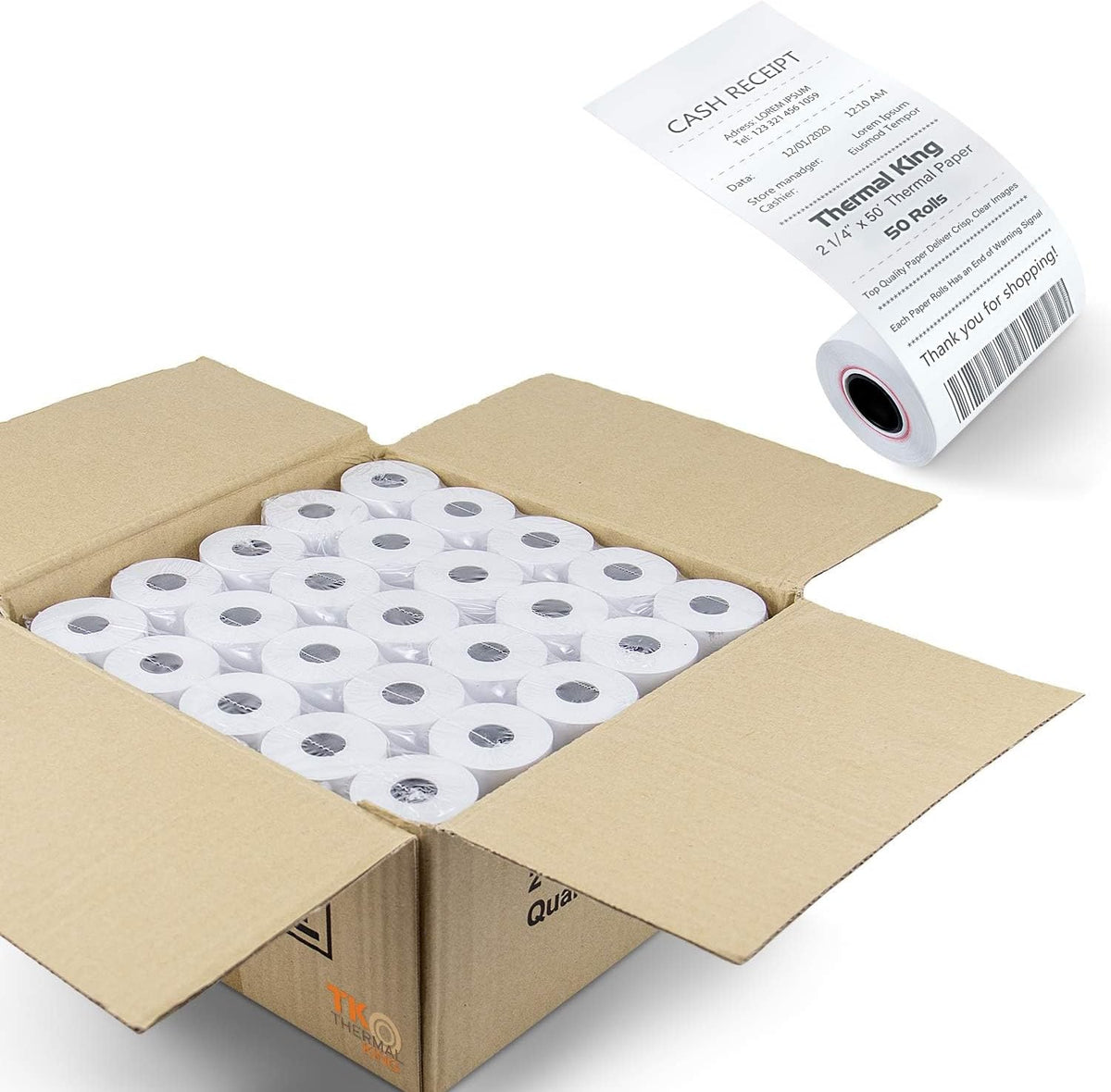 2 1/4" x 50' Credit Card Thermal Receipt Paper 50 Rolls
