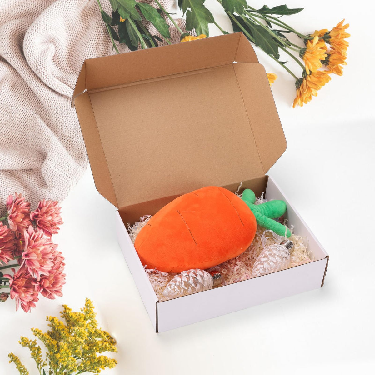 6 Pack 12x9x3 Shipping Boxes, White Corrugated Cardboard Boxes for Packaging Small Business, Moving, Shipping