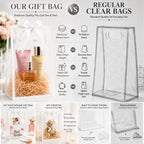 12 Pack Clear Gift Bags with Handles, White