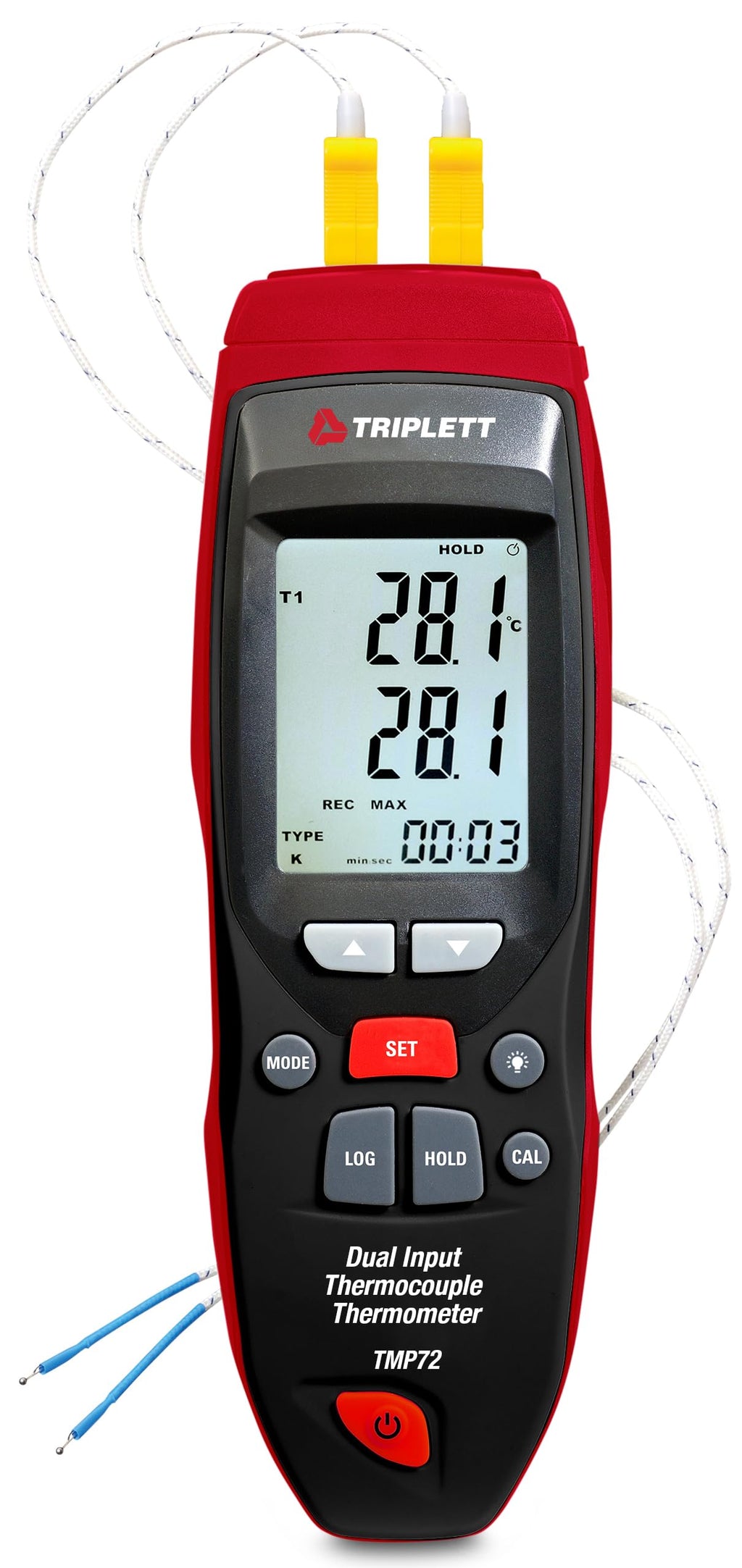 Triplett TMP72 Type K/J/T/E/S/R/N Thermocouple Thermometer