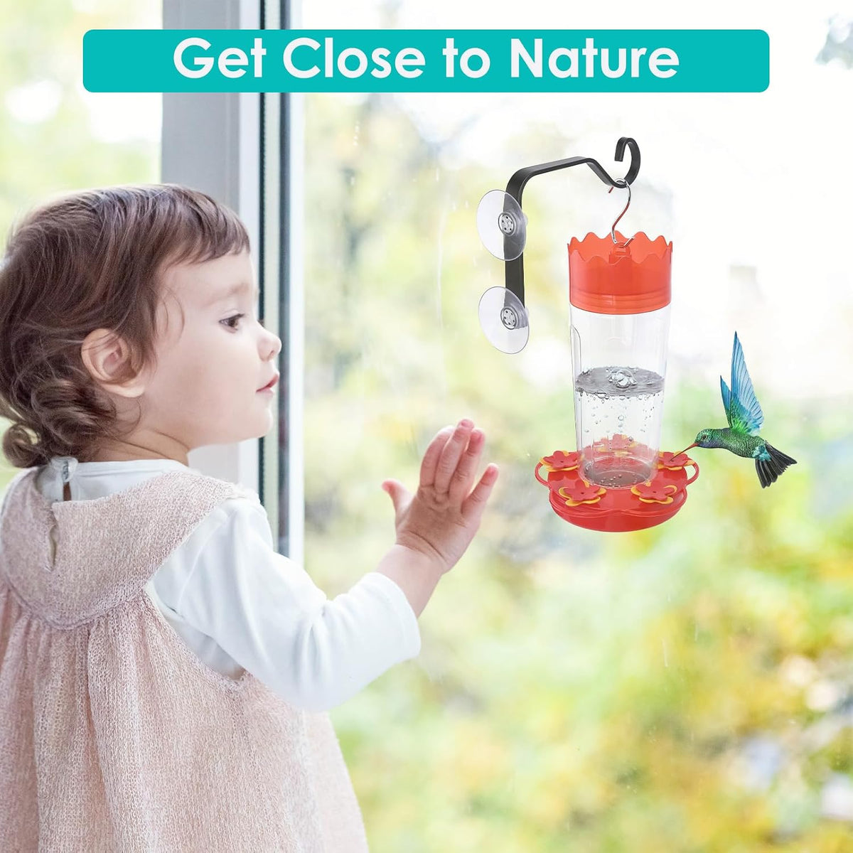 Heavy-Duty Window Suction Cup with Hanger, Window Mounted Wildlife, Hummingbird, Bird Feeders, Decorative Birdhouses