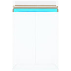 9 x 11 1/2" Stayflats Brand Rigid Flat Mailers, White (Pack of 25) Photo Document Mailers, Peel & Seal Closure, Tear