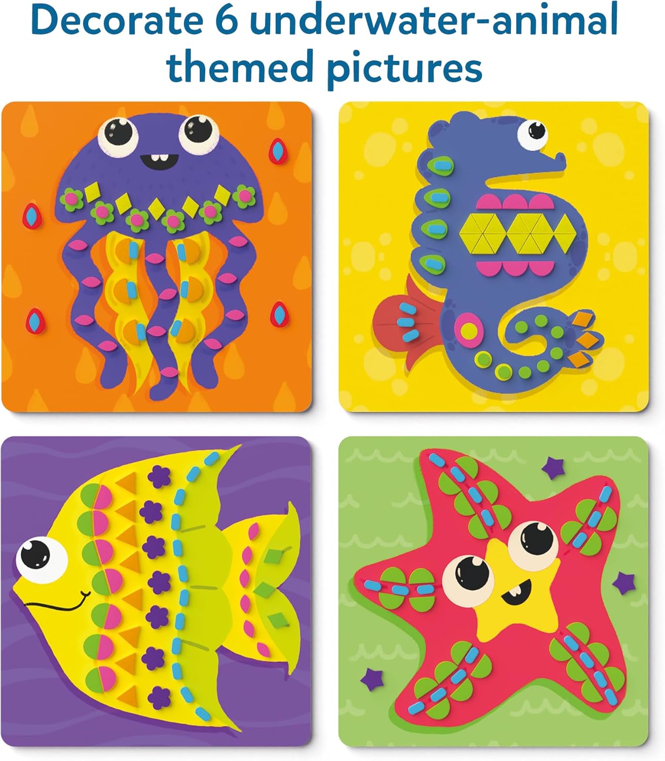 Foam Sticker Art Activity - Under The Ocean, Mess-Free Fun for Kids, 800+ 3D Foam Stickers, DIY Felt Craft Kits