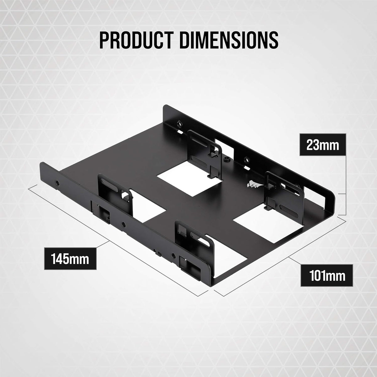Corsair Dual SSD Mounting Bracket (3.5” Internal Drive Bay to 2.5", Easy Installation) Black