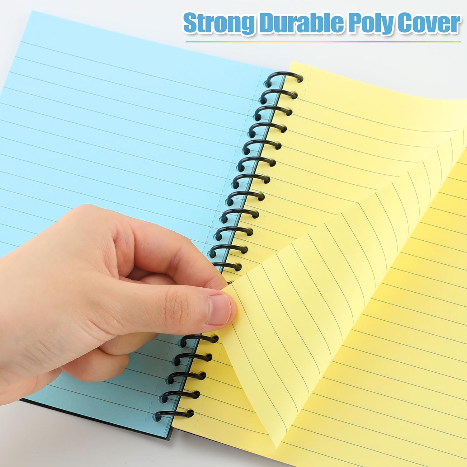 6 Pack Spiral Notebook 5 x 7 Inch College Ruled Colored Paper Notebook Lined Paper Composition Perforated Notepad
