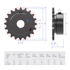 FOCMKEAS 20 Tooth Roller Chain Sprocket, 25 Chain, 19mm Bore