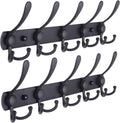 Coat Rack Wall Mounted - 5 Tri Hooks, Heavy Duty, Stainless Steel, Metal Coat Hook Rail for Coat Hat Towel Purse