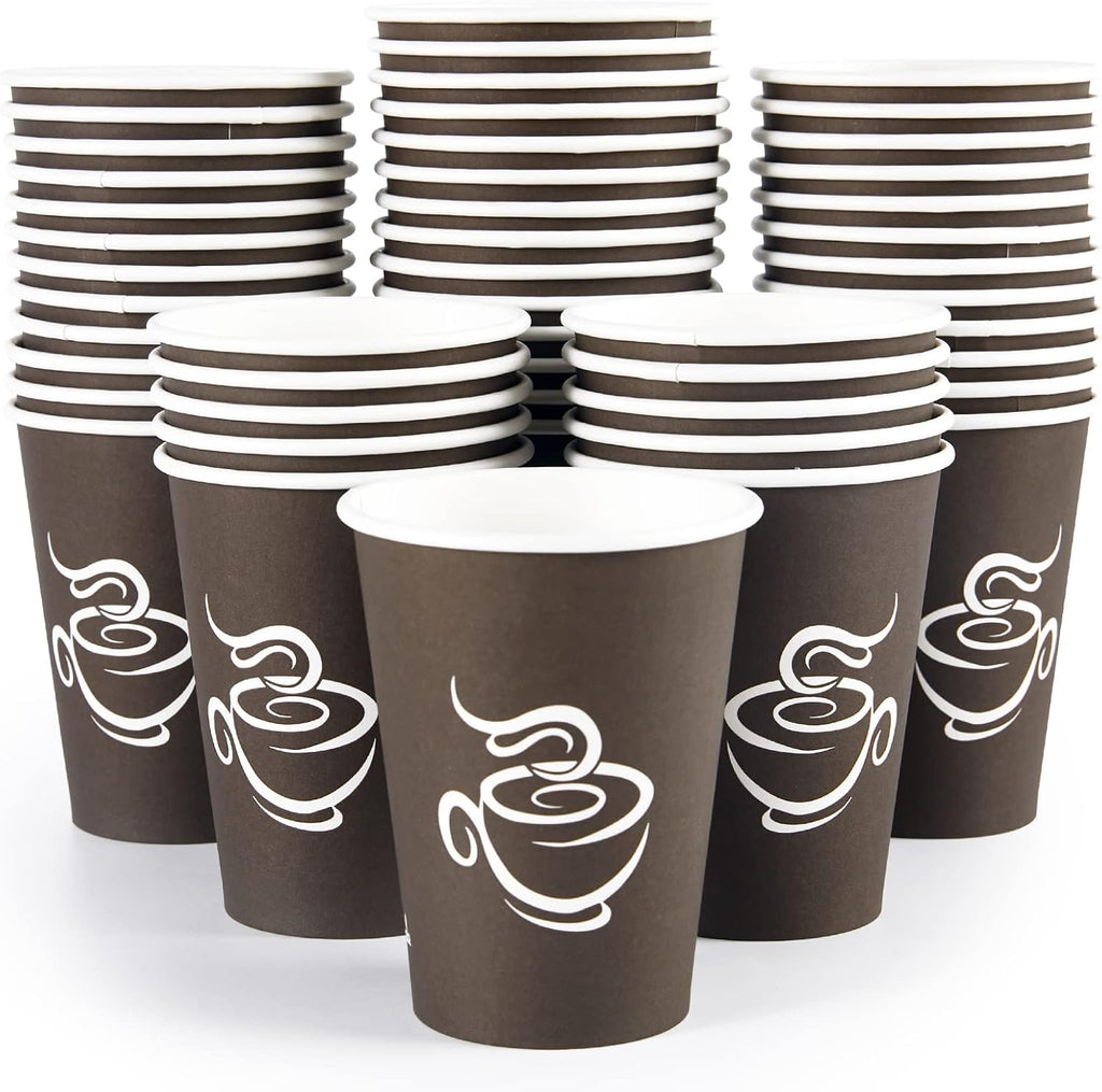 240 Pack 12 oz Paper Cups, Brown Disposable Hot Coffee Cups