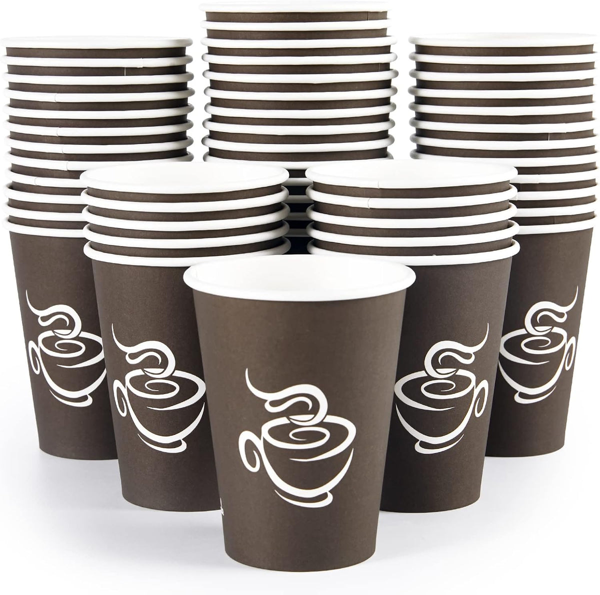 240 Pack 12 oz Paper Cups, Brown Disposable Hot Coffee Cups