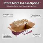 6-Bottle Layflat Cardboard Wine Boxes For Moving, Bundle of 5