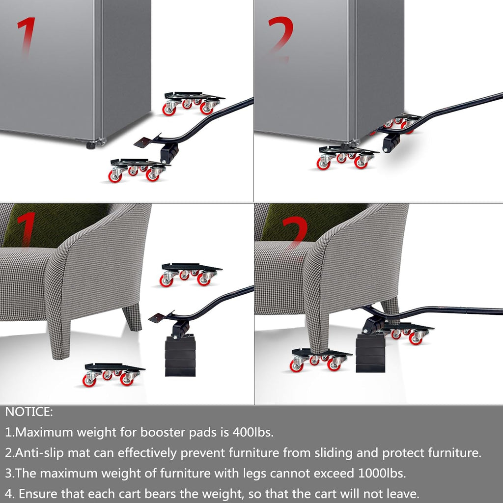 Furniture-Dolly-Furniture-Movers with-5-Wheels, Furniture Sliders Lifters Tool Set for Moving Heavy Duty, Furniture
