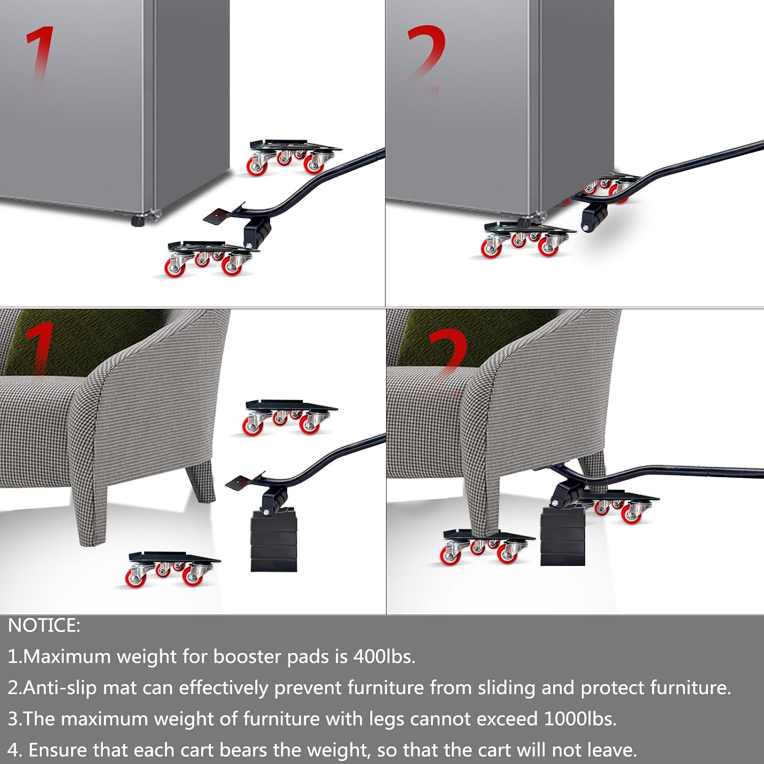 Furniture-Dolly-Furniture-Movers with-5-Wheels, Furniture Sliders Lifters Tool Set for Moving Heavy Duty, Furniture