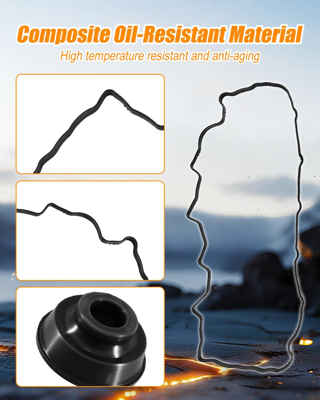 Upper Valve Cover and Lower Rocker Box Gasket Kit Fit for Dodge