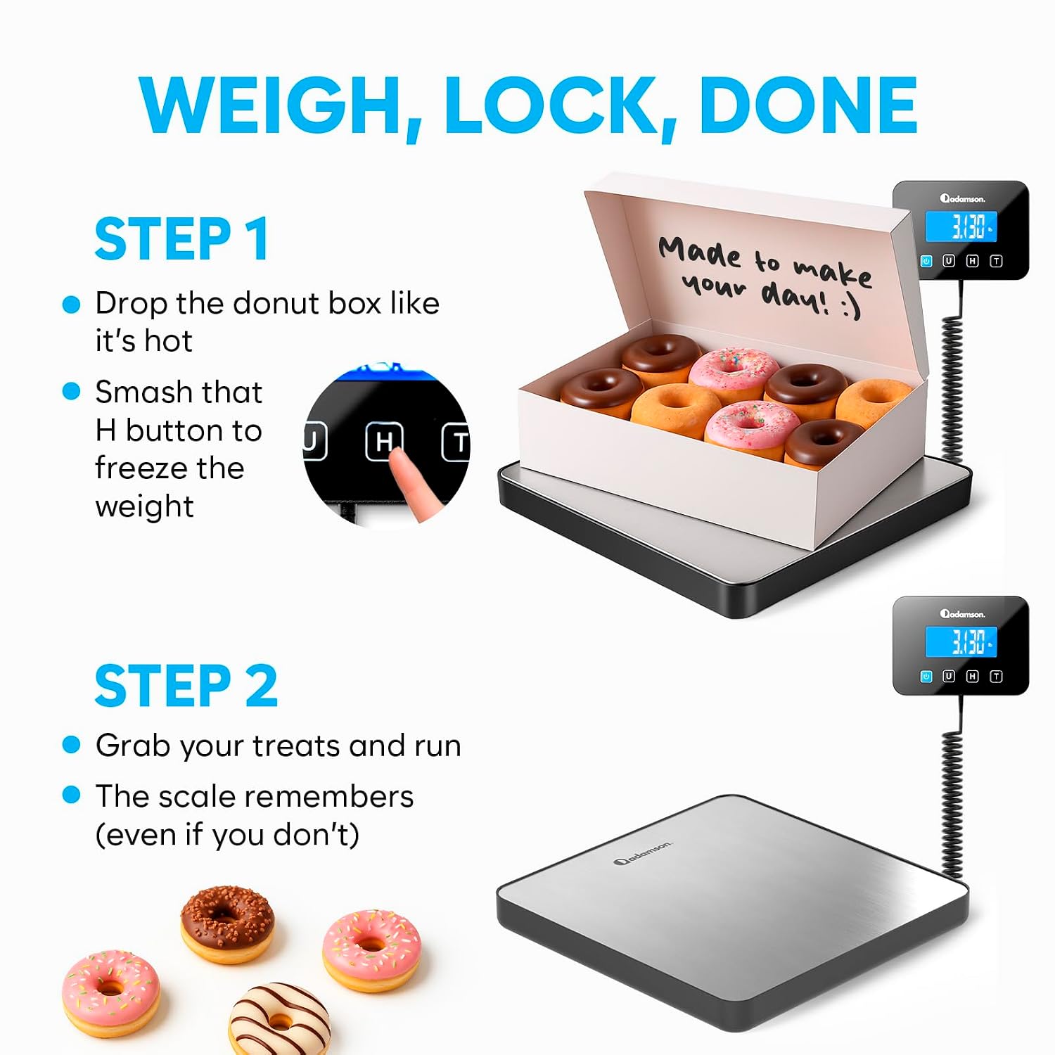 Shipping Scale for Small Business - 440 lbs/0.35oz - High Accurate Digital Postal Scale with Hold/Tare Function