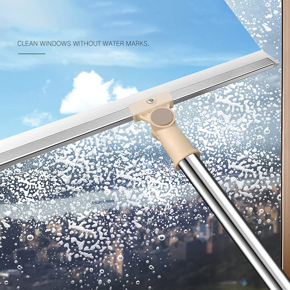 20 in Silicone Floor Squeegee 65 in Long Handle for Floor Window Cleaning