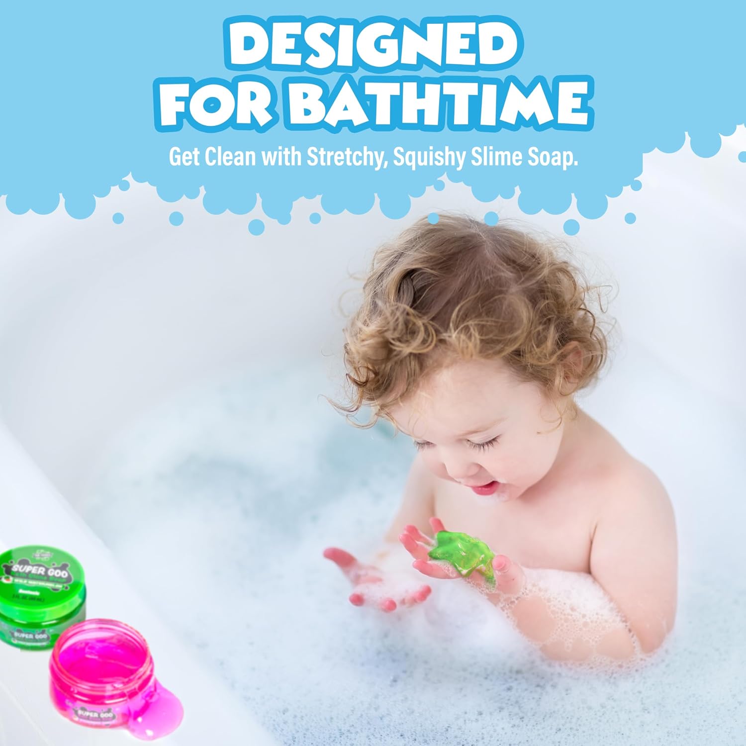 Super Goo Bath Slime Kids Soap Bath Toy, 6 Pack, Classic
