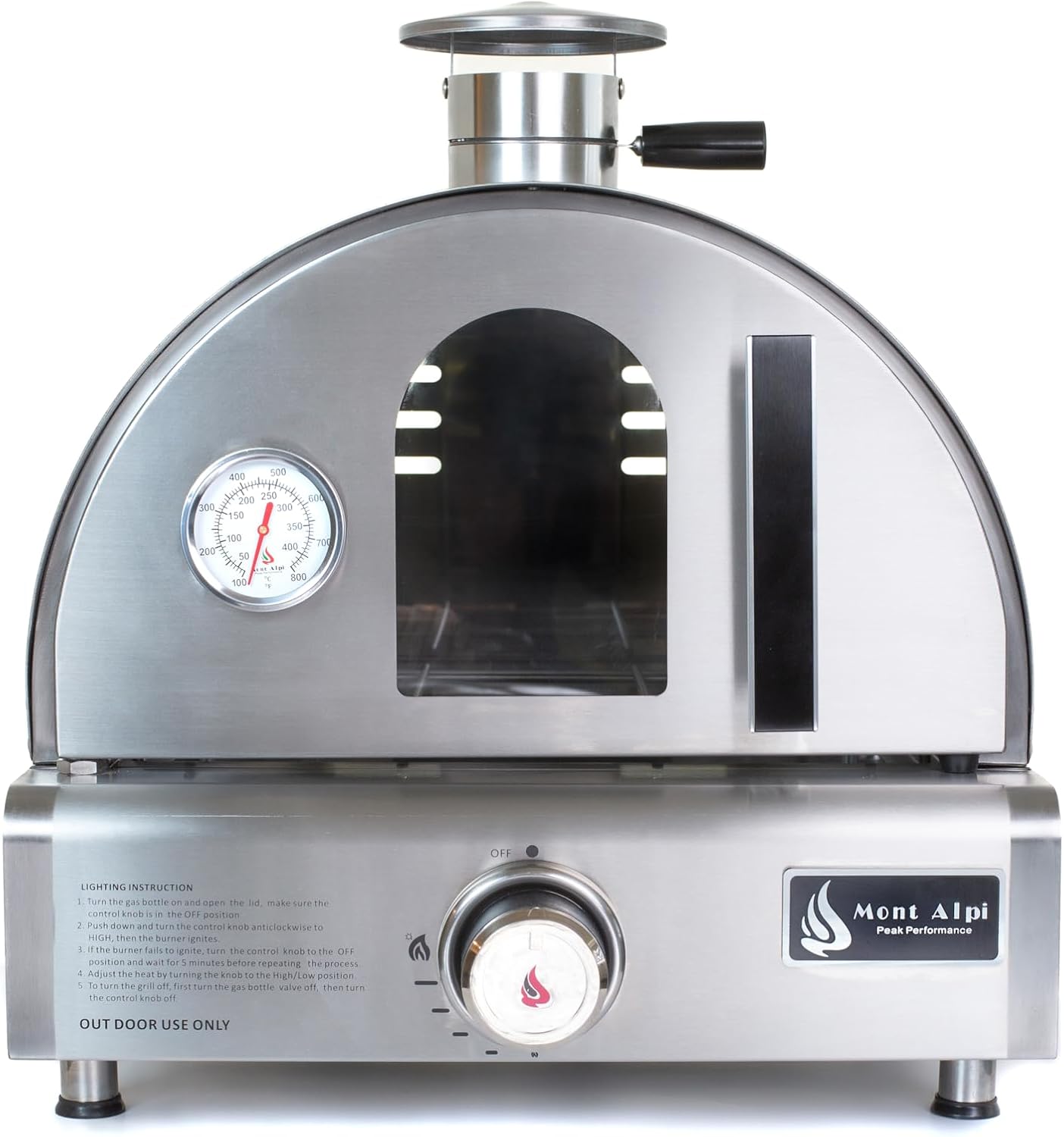 17"W x 18"D x 19"H Stainless Steel Premium Outdoor Kitchen Countertop Table Top Portable Propane Gas Pizza Oven with