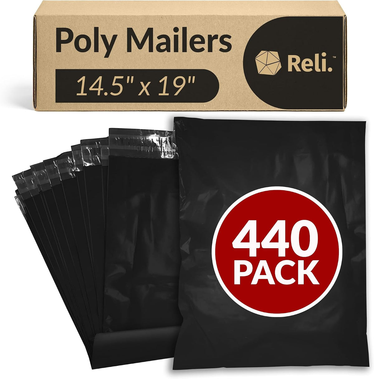 Poly Mailers 14.5x19" | 440 Count | Black