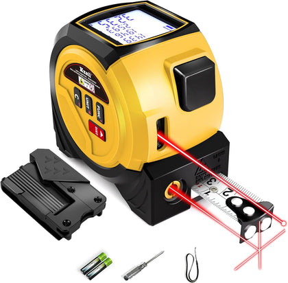 Laser Tape Measure 3 in 1 Laser Rangefinder Tape Measure 131ft Laser Measuring Tape & 16ft Tape Measure for