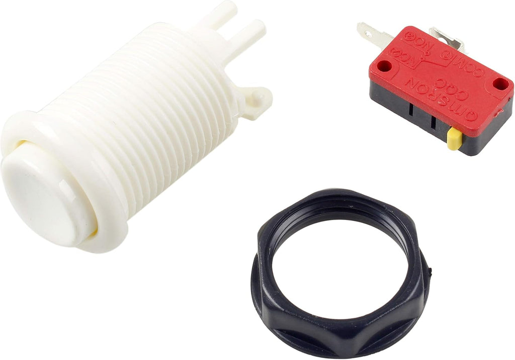 6X American Style Standard Arcade Buttons Switchable Happ Type 30mm Push Button 3/16" Terminal for Jamma Mame Kit