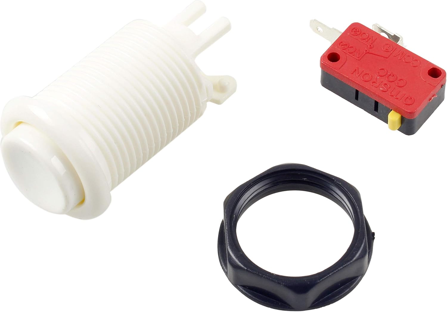 6X American Style Standard Arcade Buttons Switchable Happ Type 30mm Push Button 3/16" Terminal for Jamma Mame Kit