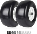 (2-Pack) 13x6.50-6 Flat Free Tire and Wheel - Universal 13x6.5-6 Solid Rubbe Riding Lawn Mower Tire with Rim - With