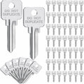 Pack of 50 Brass Key Blanks Uncut Blank Keys, Silver, Sc1 | Copper Do Not Duplicate Keys, Dnd House Key Blanks, for