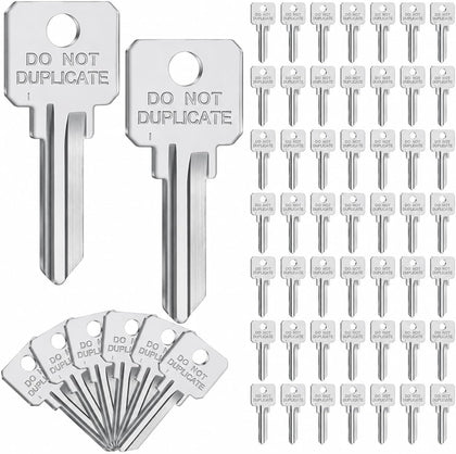 Pack of 50 Brass Key Blanks Uncut Blank Keys, Silver, Sc1 | Copper Do Not Duplicate Keys, Dnd House Key Blanks, for