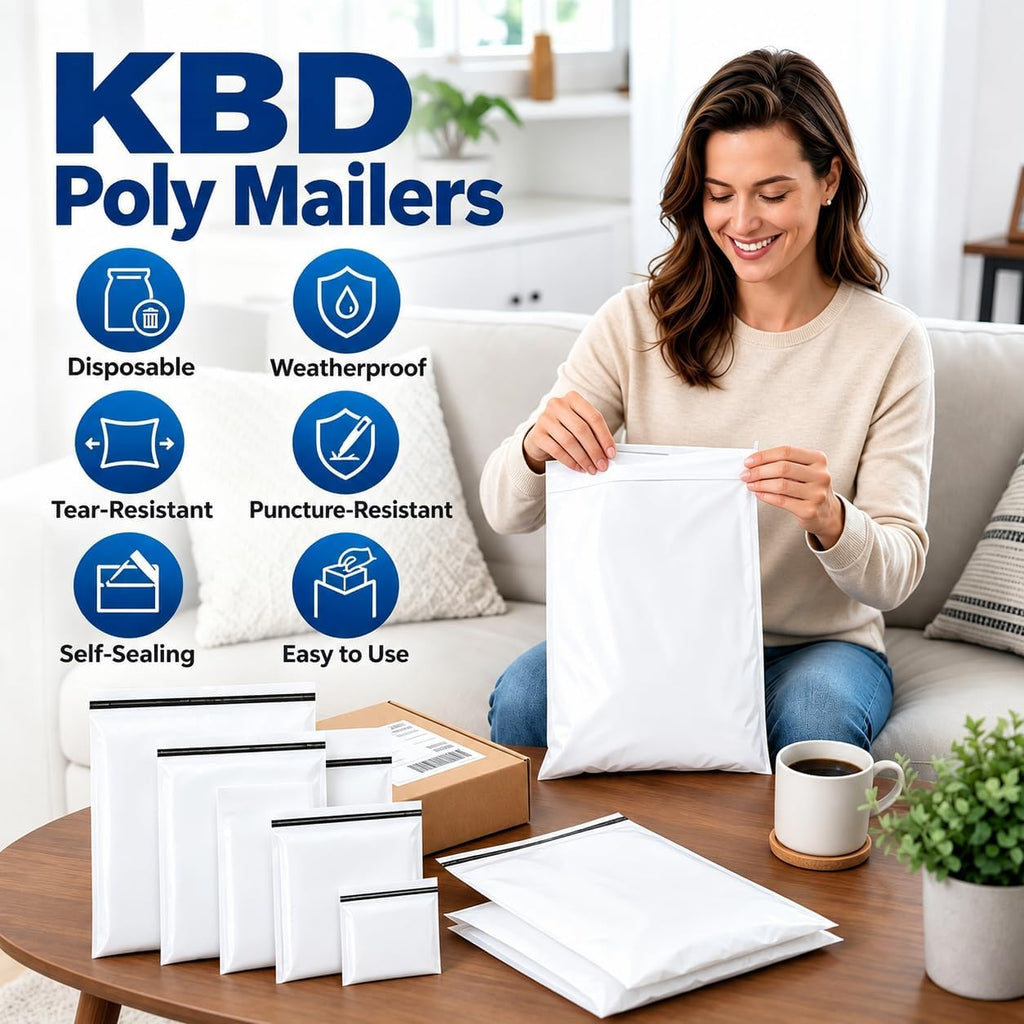 Poly Mailers 18x23 Inch, White Self‑Seal Shipping Envelopes 50 Pack