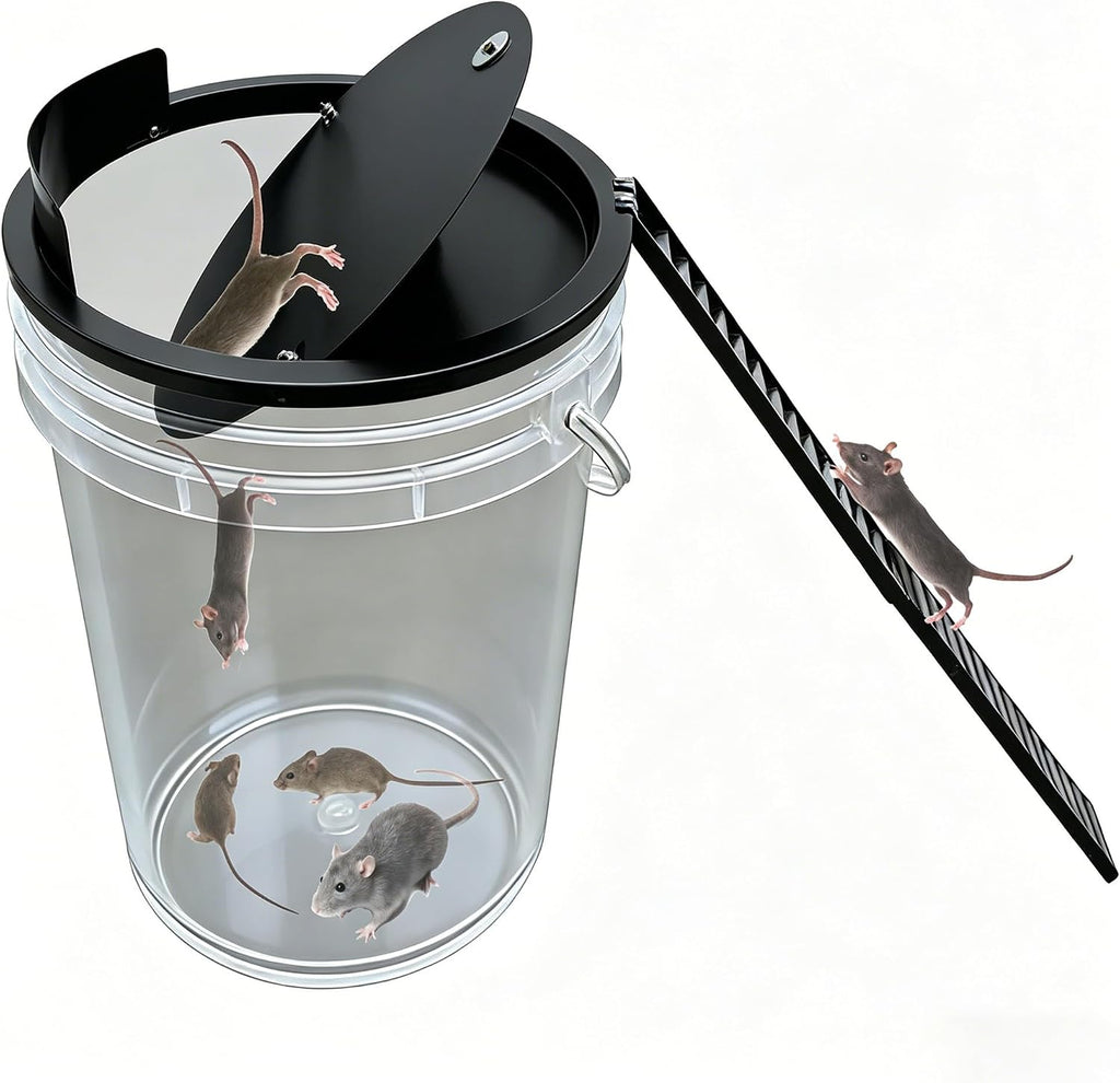 Bucket Lid Mouse Trap Metal 5 Gallon Bucket lid,Strong Metal Material That Cannot be Bitten, auto Reset, (1pack)