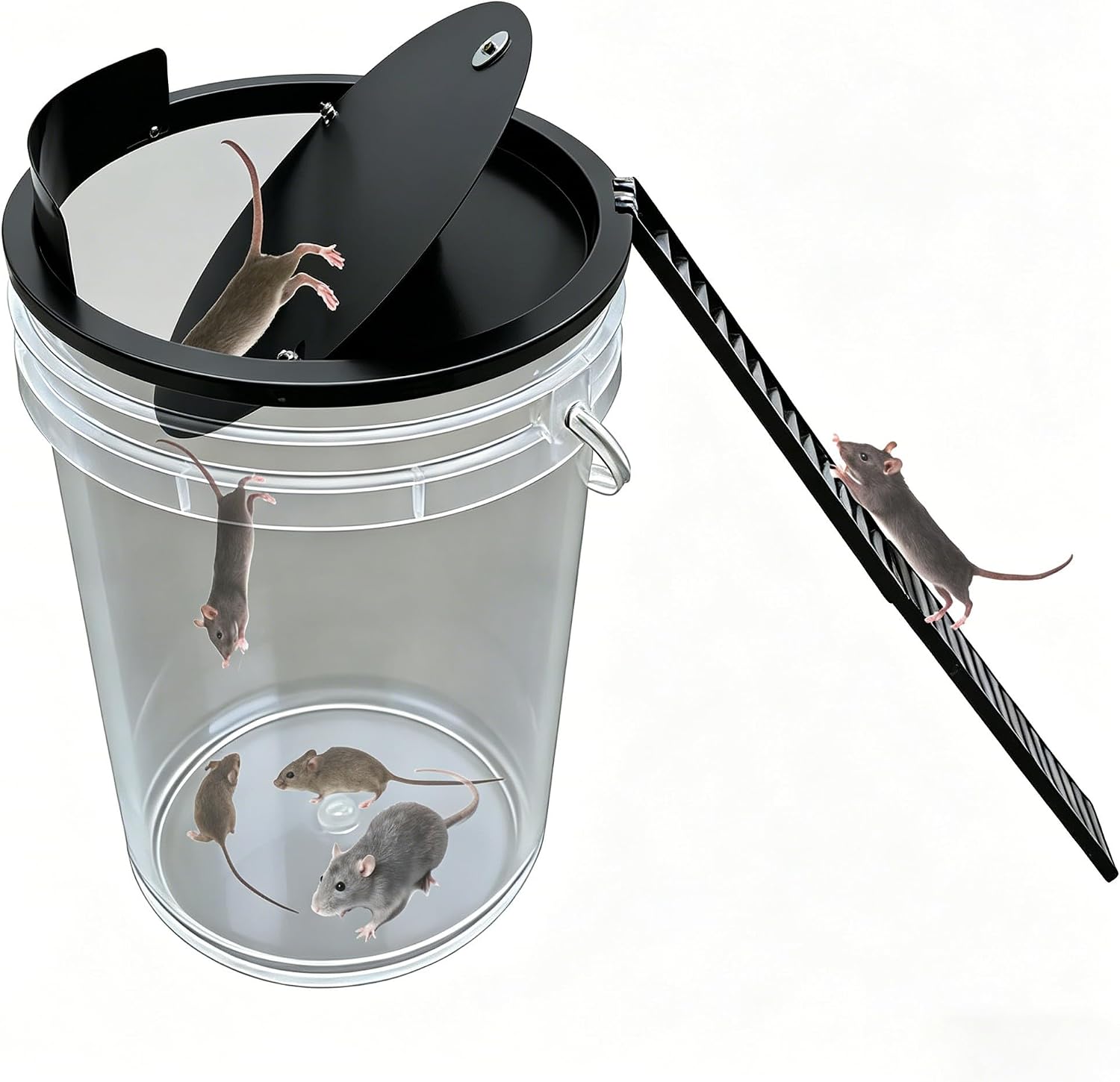 Bucket Lid Mouse Trap Metal 5 Gallon Bucket lid,Strong Metal Material That Cannot be Bitten, auto Reset, (1pack)