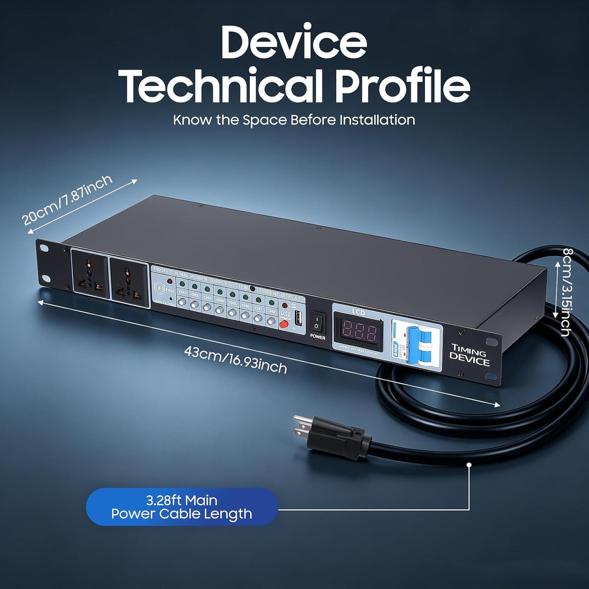 10-Outlet Power Sequencer Conditioner, 2000W Professional Power Conditioner, Audio Powers Conditioners Digital