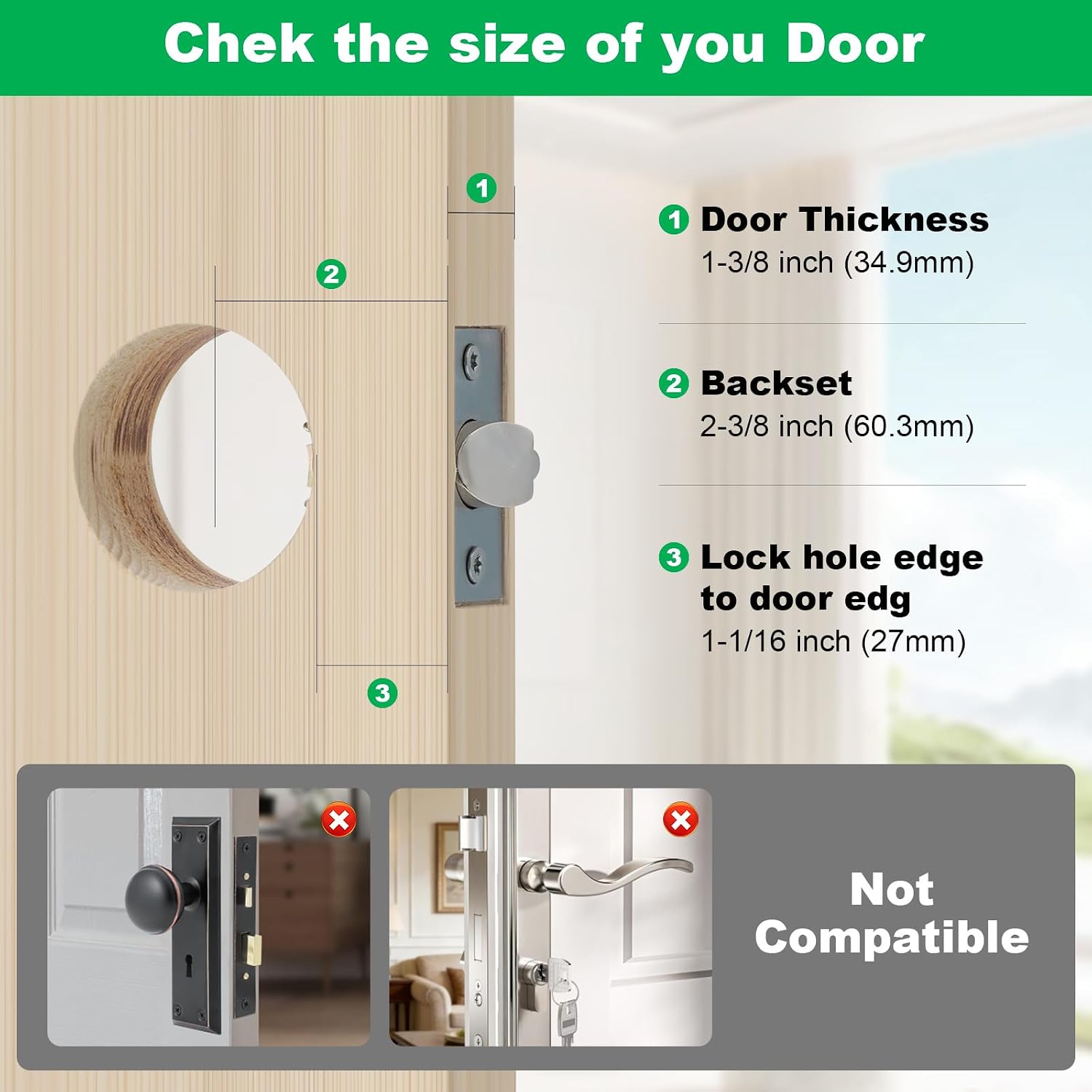 MP9454 Reinforcement Plate & Strike Plate for 1-3/8" Doors, 2-3/8" Backset | Stainless Steel,Includes Door Strike