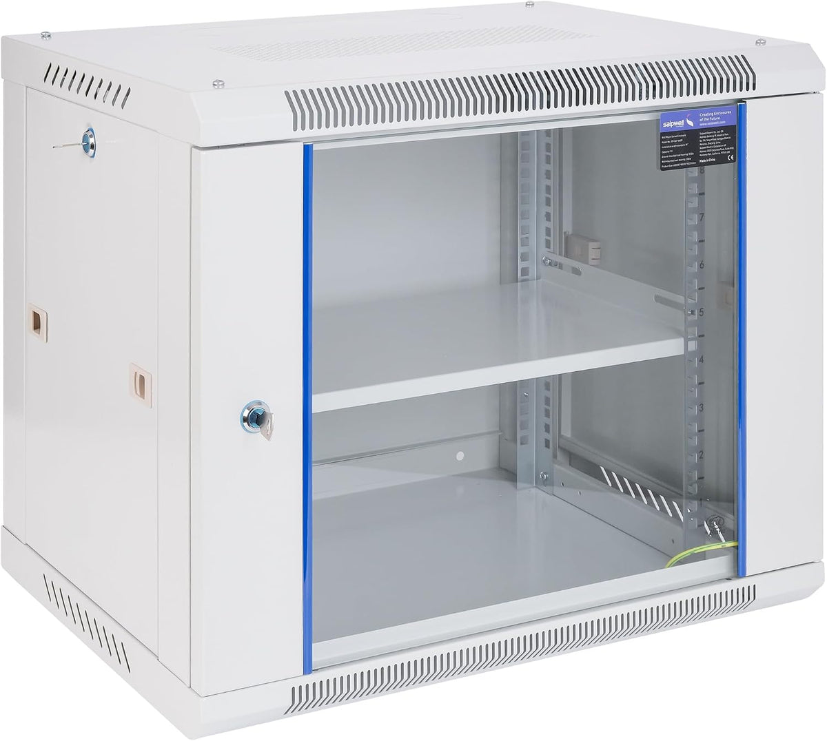 9U Rack, 17.7" Depth Wall Mount Rack Network Cabinet for Office