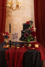 Gothic Wedding Artificial Flowers Combo, Rose Peony Black Red