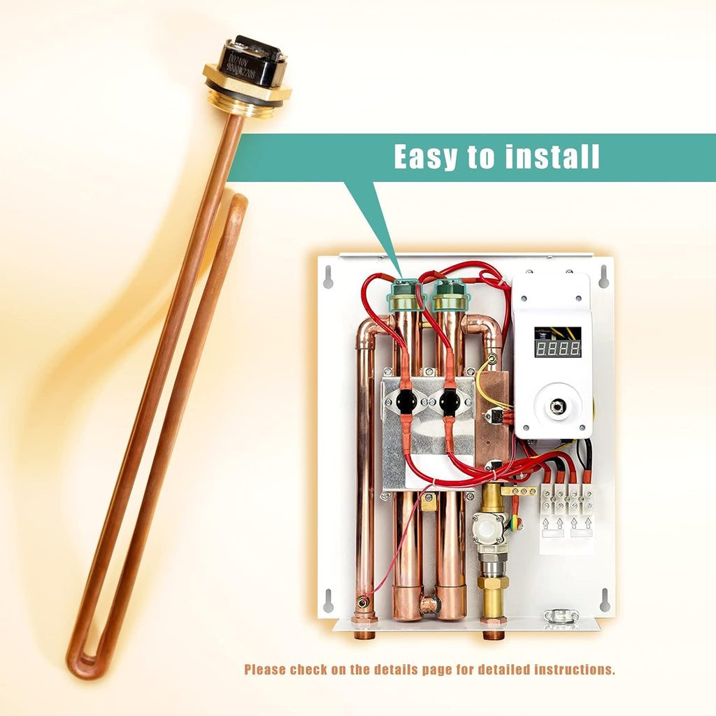 HE 90240 Heating Element Upgrade, 3 Pack, compatible with Ecosmart ECO 18/24/27/36, Rheem, Richmond, Eemax tankless water heaters. 240V, 9KW/18KW/27KW/36KW, RC04709024S Water Heater Element