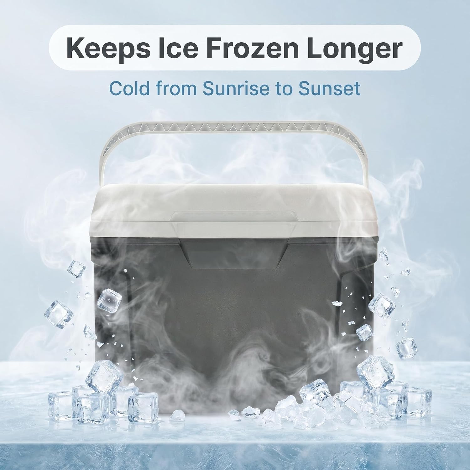 Large 30 Quart Hard-Sided Cooler, 42-Can Capacity, Rugged Outdoor Ice Chest for Camping, Fishing, Tailgating, Beach