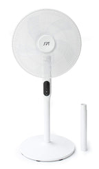 16″ DC-Motor Energy Saving Stand Fan with Remote and Timer – Piano White